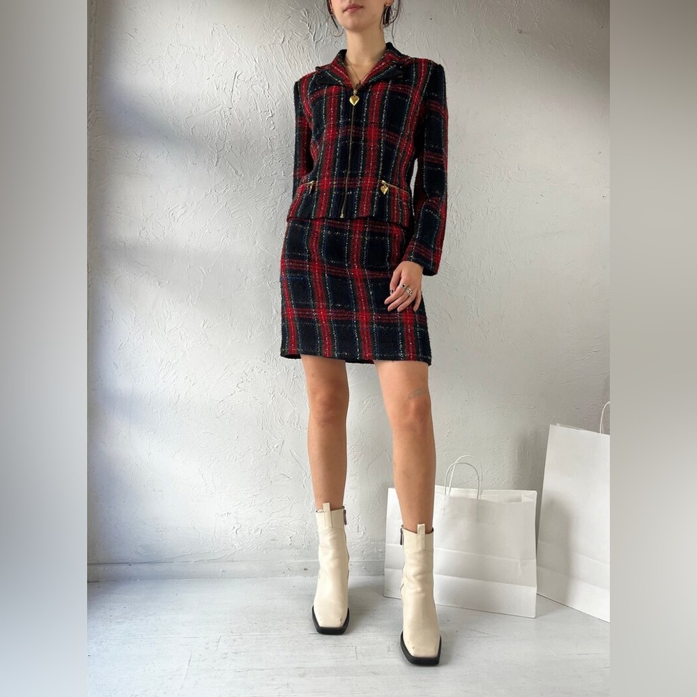 Y2k 'Cynthia Howie' Plaid Skirt Blazer Set size 14P